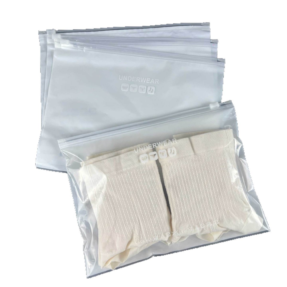 Fushunyuan Cross-Border Popular Underwear Packaging Bag Clothing Plastic Pe Ziplock Bag Frosted Transparent Sealed Bag Wholesale