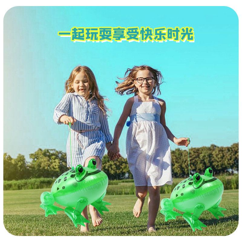 Online Red Frog balloon wholesale inflatable frog luminous elastic frog inflatable toy mini frog night market stall