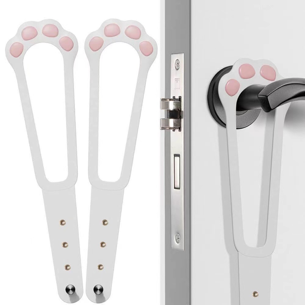 Pet door blocker room door latch prevent dogs from entering cat elastic door lock cat free access adjustable
