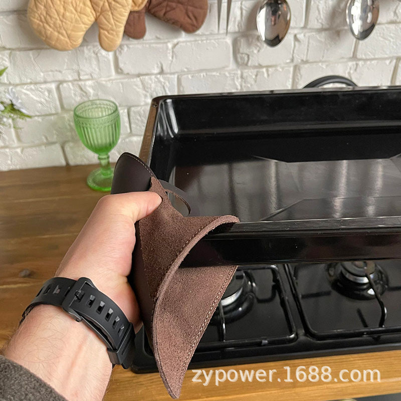 Creative Square Leather Heat-Resistant Pot Holder with Double-Layer Pockets or Handle Cover, Best Friend Housewarming Gift