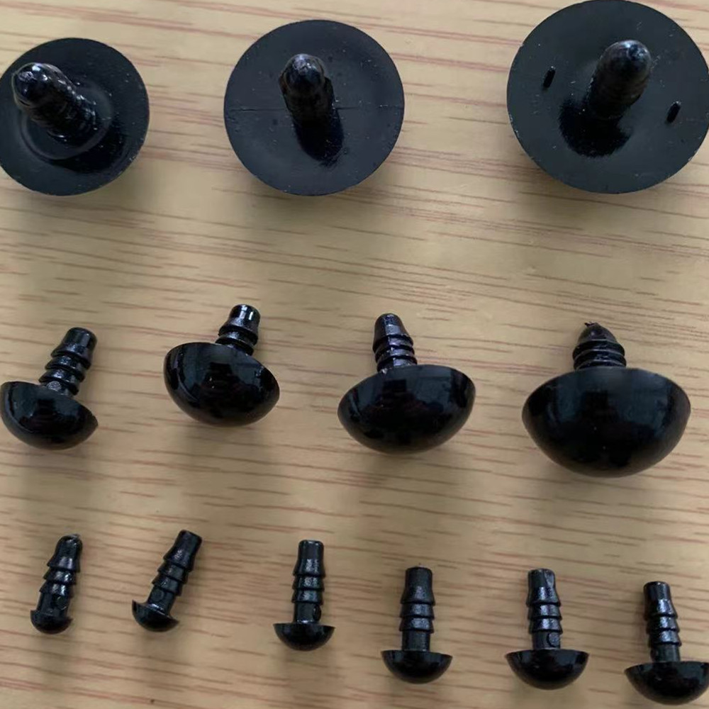 Cross-Border DIY Handmade Teddy Bear Eye Accessories Full Black Eye Screw Eye Loose Beads Black Bean Eye Doll Eyes