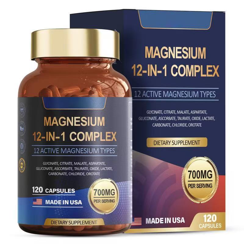 Cross-Border Tk Popular 12-in-1 Magnesium Complex Capsule Totaria 12-in-1 Magnesium Complex