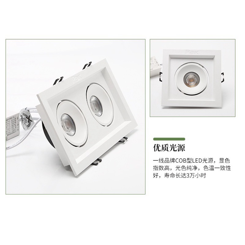 Sanxiong Aurora Interstellar Grille Spotlight Single-Head Led Ceiling Light Double-Head High-Power Square Spotlight Cob Bucket Light