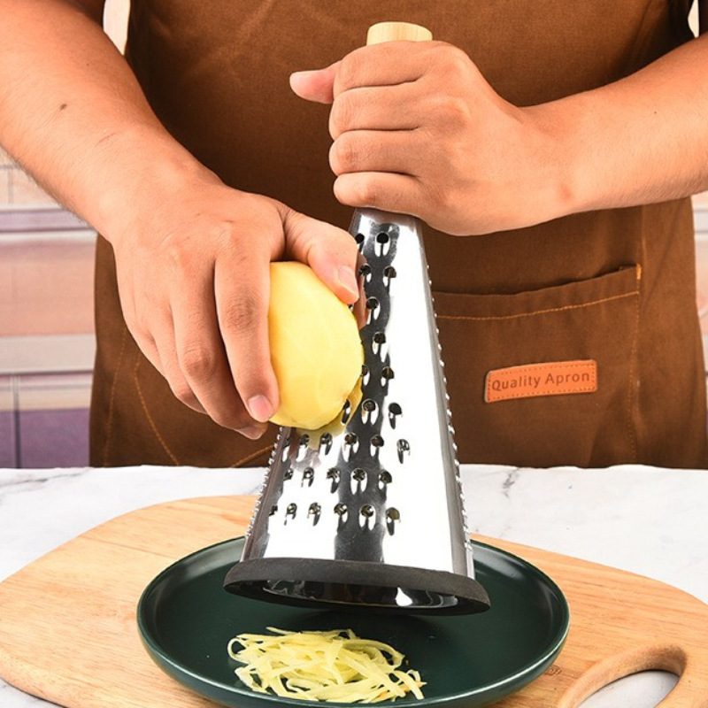 Source Factory Three-Sided Cyclone Round Grater Stainless Steel Grater Cheese Grater Potato Shredder