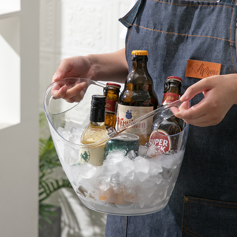 Bar Champagne Bucket Yuanbao Ice Bucket 4Lktv Commercial Plastic Bucket Hand Multi-purpose Bucket Outdoor Camping Fruit Bucket