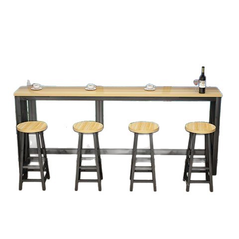 Simple Bar Counter for Small Restaurants, Wall-Mounted for Home Use, Living Room, Kitchen, Commercial Rectangular High-Footed Milk Tea Shop Narrow Dining Table