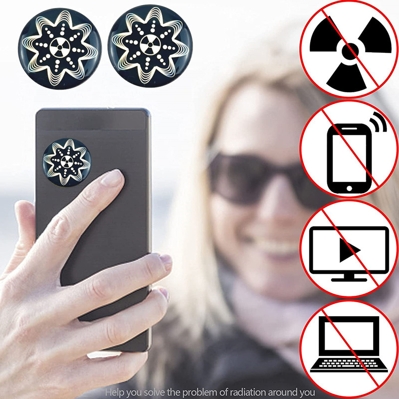 Круглая волнистая паста для защиты от радиации мобильного телефона с отрицательными ионами Энергетический защитный патч Квантовый щит Упаковка OPP