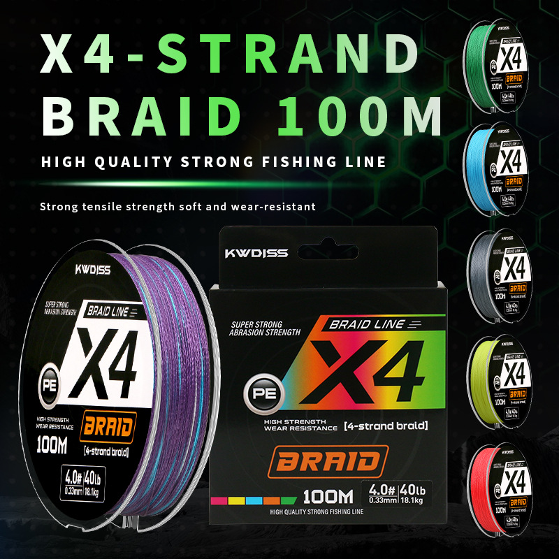 Кросс-бордерная 4-жилая плетеная леска основная леска 100м устойчивая к износу противокусочная морская рыболовная леска прочная плетеная леска