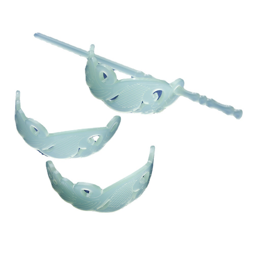 Acetic Acid Imitation Jade Hair Crown Antique Handmade Hanfu Headwear Phoenix Pattern Carved Hair Accessories for Men and Women Hair Accessories Hair Bun Decorative Crown