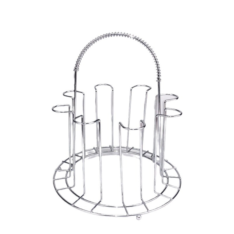 Stainless Steel Eight Cup Holder Wine Cup Holder Simple Home Eight Cup Drain Cup Holder Creative Red Wine Cup Holder