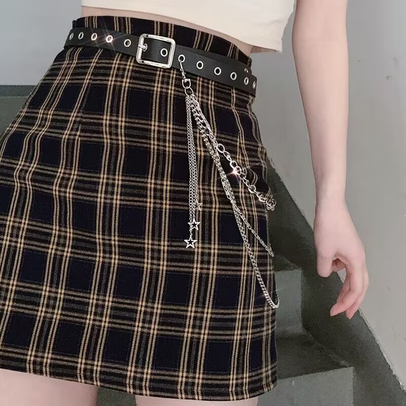 Кросс-бодерная металлическая подвеска в форме пятиконечной звезды, многоуровневая цепочка для брюк