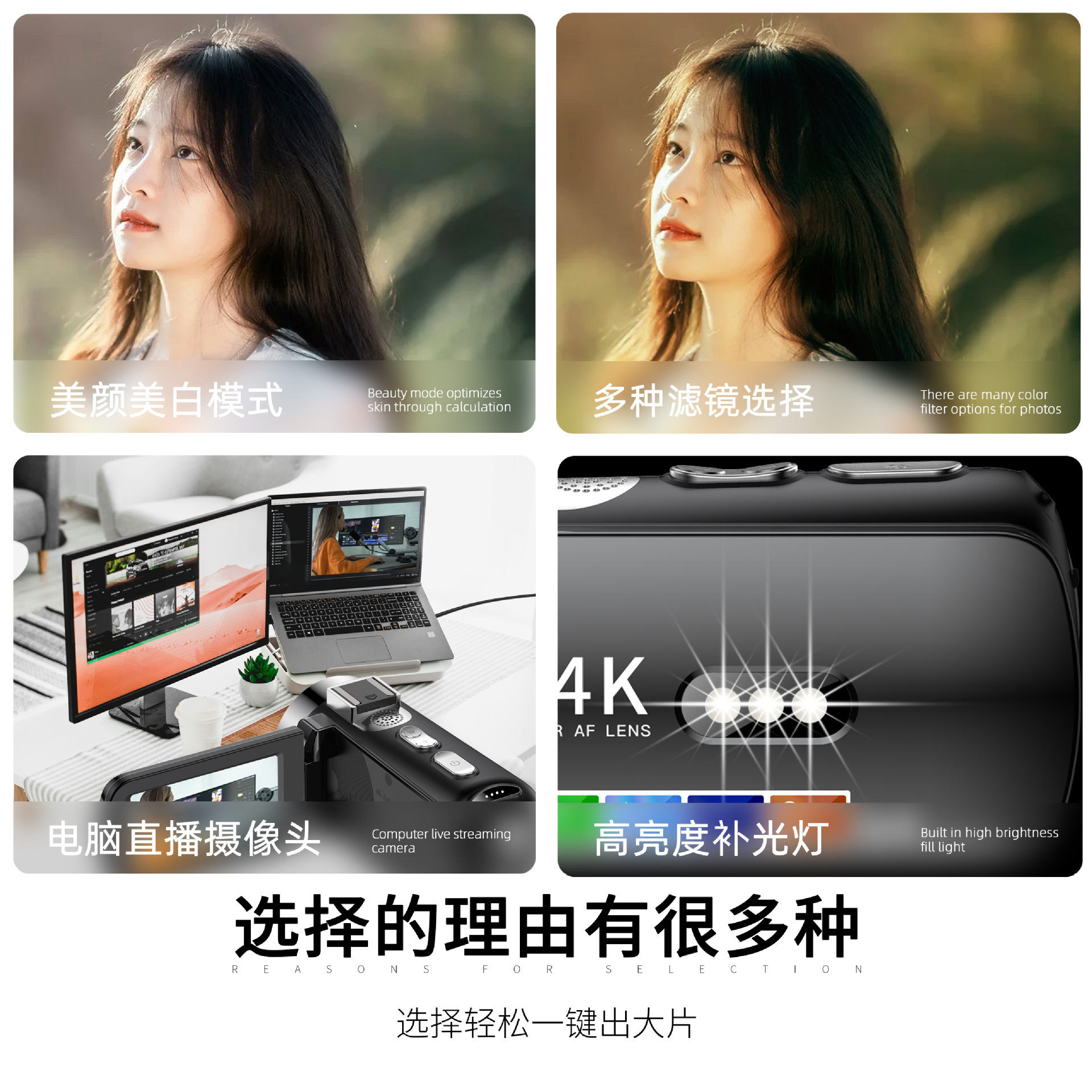 D9 HD WiFi Digital Camera Infrared Colorful Night Vision 4K Wireless Mac Retro Filter Beauty Camera