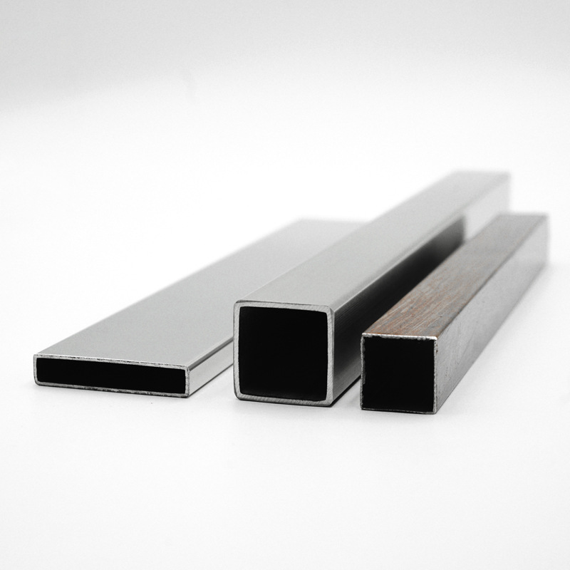 304 Stainless Steel Rectangular Tube Thickeneded Square Tube Decorative Laser Cutting Tube Bright Brushed Industrial Stainless Steel Flat Tube