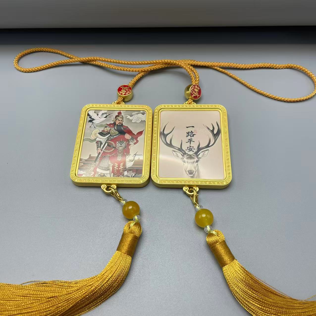 Thangka Box Car Pendant Gau Box Double-Sided Glass Non-Fading Thangka Pendant