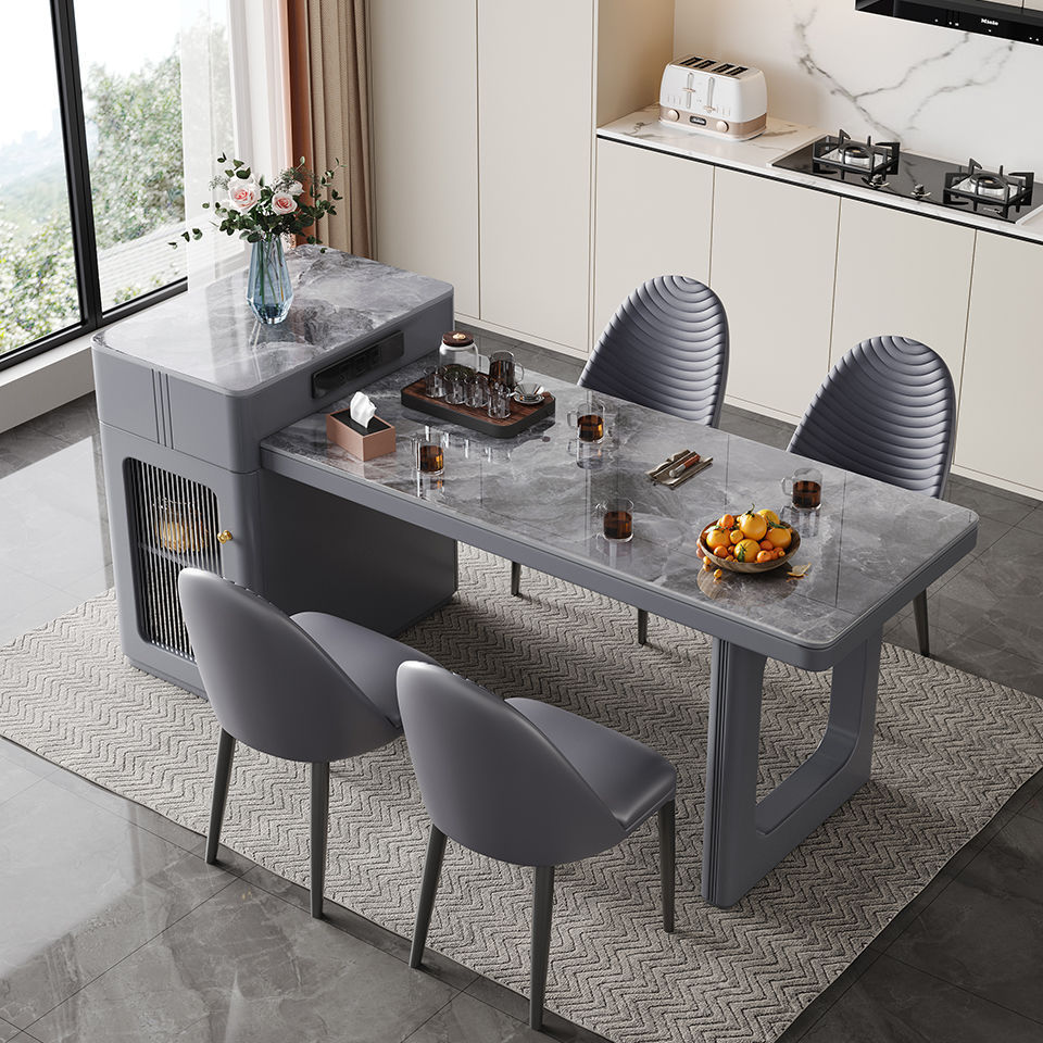 Island Table Dining Table Integrated Cream Style Retractable Multi-Functional Home Modern Simple Small Apartment Slate Dining Table Combination