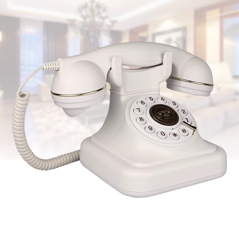 European Antique Telephone Landline Home Retro Telephone Fashion Creative Old-Fashioned Rotary Craft Button Telephone