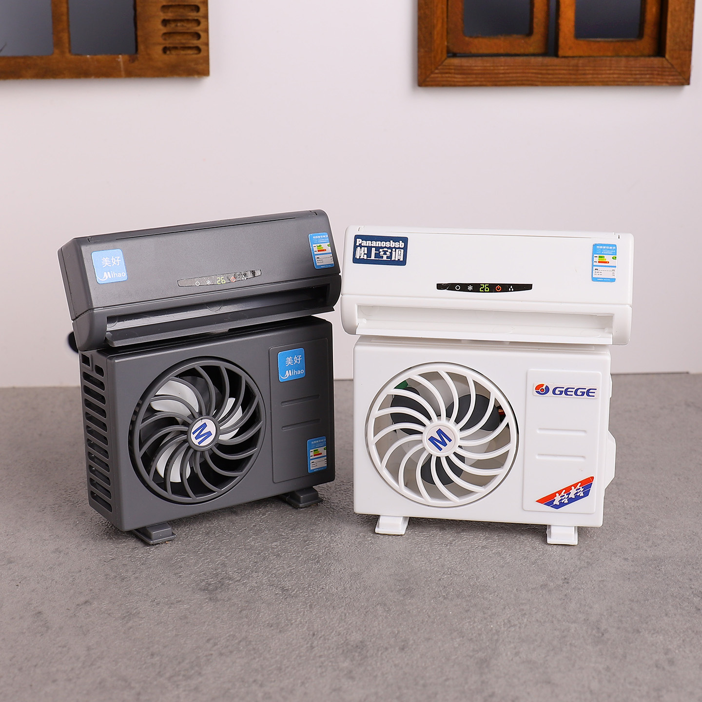 Miniature Scene Mini Artificial Air Conditioner Model Solar Air Conditioner Outdoor Unit Kidsren's Toys Doll House Accessories Props