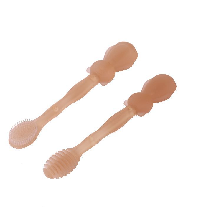 Infant Silicone Soft-Bristle Toothbrush Tongue Cleaning Set Newborn Small-Month-Old Oral Care Baby Toothbrush Cartoon Shape