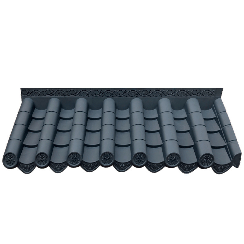 Antique Tile Resin Tile Integrated Chinese Eaves Decoration Plastic Small Green Tile Fake Door Head Ancient Fence Glazed Tile