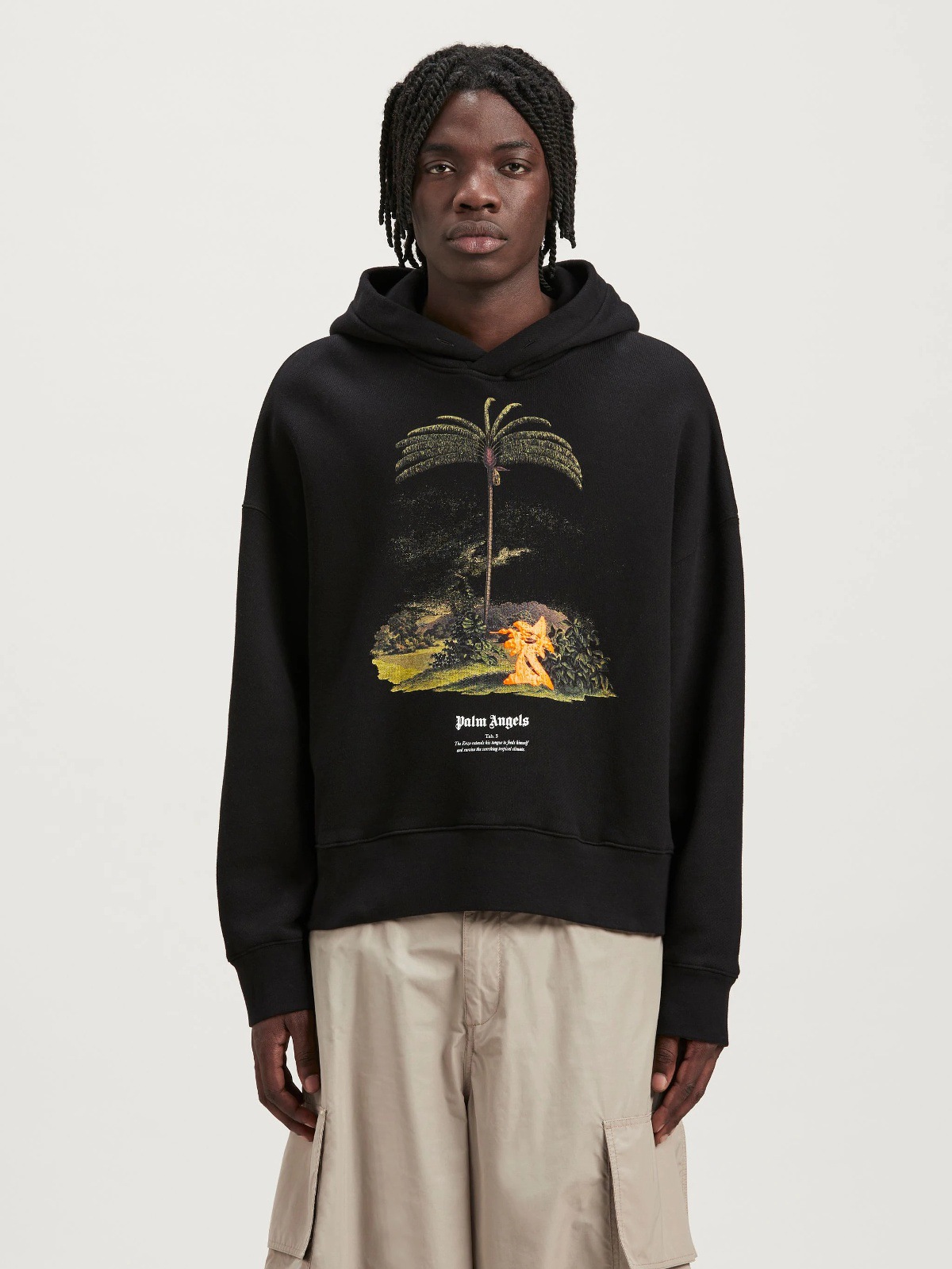 Palm Angels Palm Angel Tropical Palm Tree Print Hooded Sweatshirt Trendy European and American Loose Hoodie Autumn