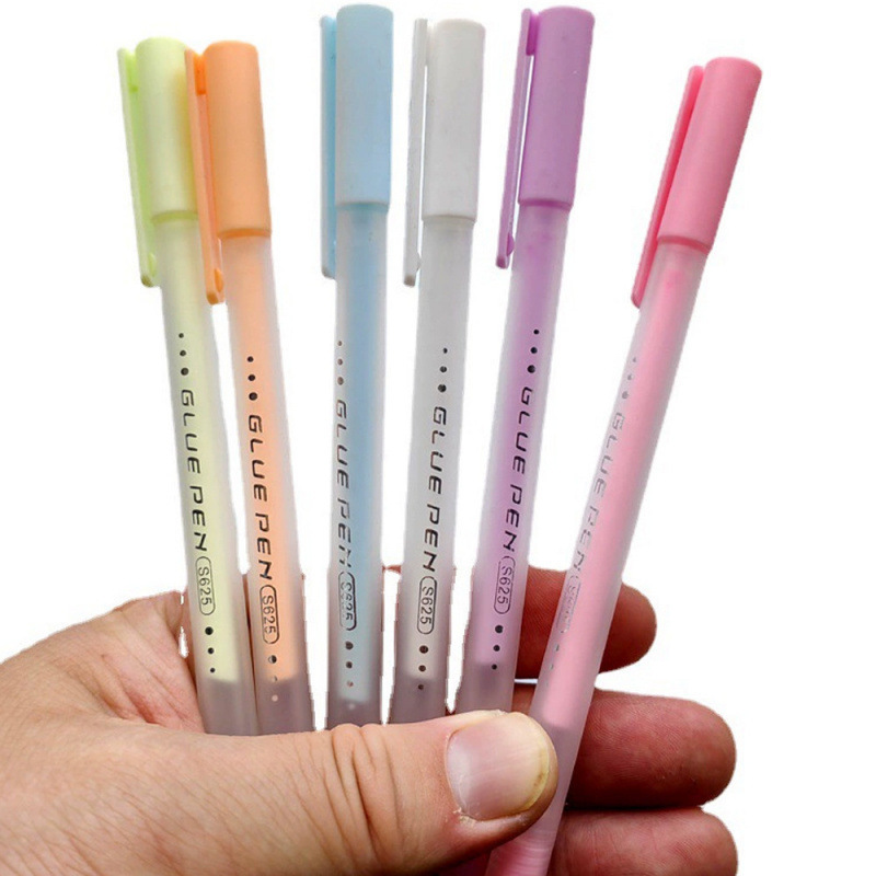 Colorful Glue Pen Handbook Tape Pen-Shaped Glue Children's Handmade Quick-Drying Glue Student Creativity