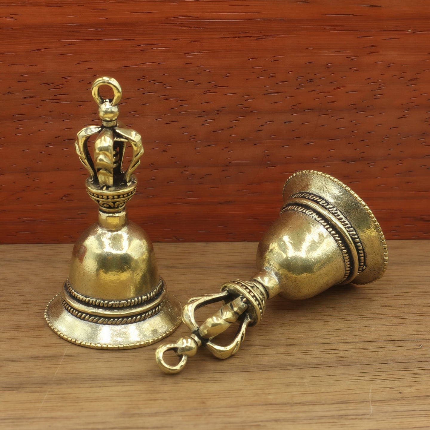 Brass Retro Magic Pestle Vajra Bell Pendant Small Pendant DIY Accessories Crafts Car Keychain Pendant