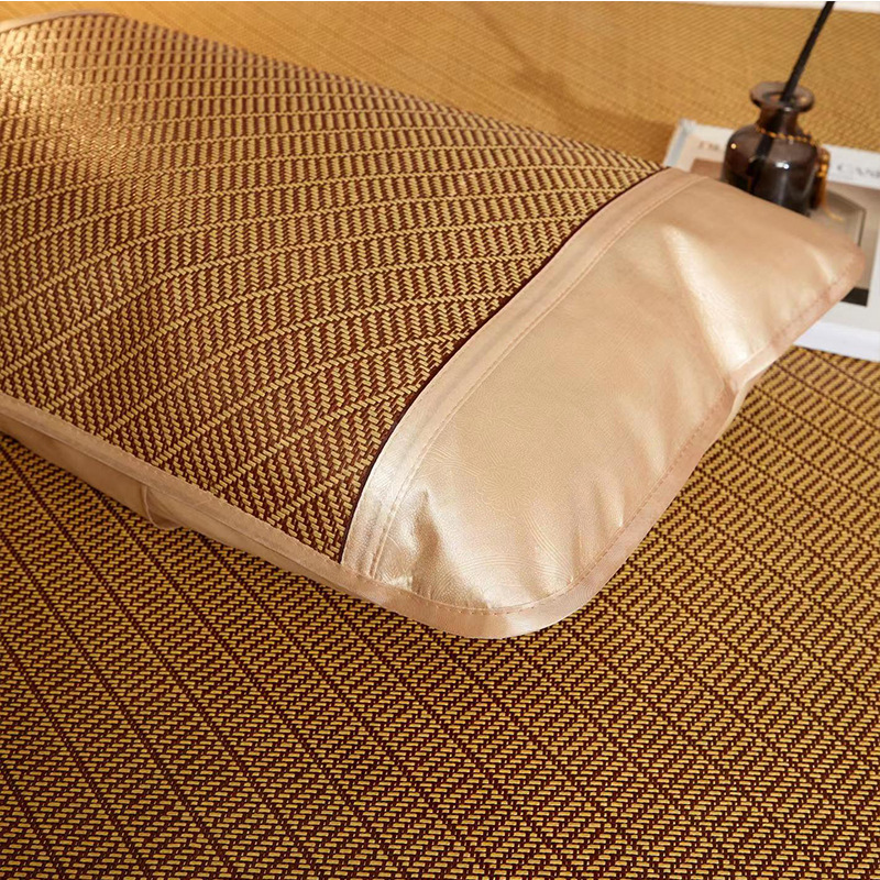 Factory wholesale summer cool rattan pillowcase double single pillow mat summer ice silk mat sheet envelope type high-grade skin-friendly pillow