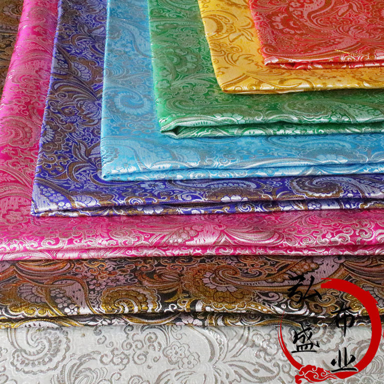 Manufacturers brocade gold and silver wire loquat flower Chinese style fabric ancient costume clothing fabric