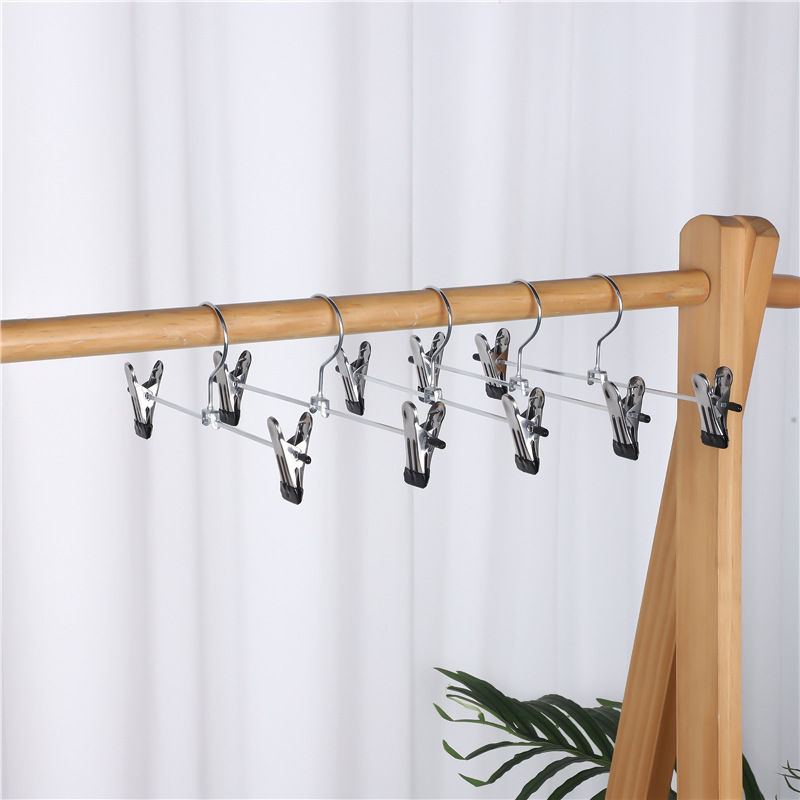 Metal Dipped Pant Rack Anti-slip Paste Edge Pant Clip Stainless Steel Shelf Pant Hanger Seamless Iron Retractable Pant Clip