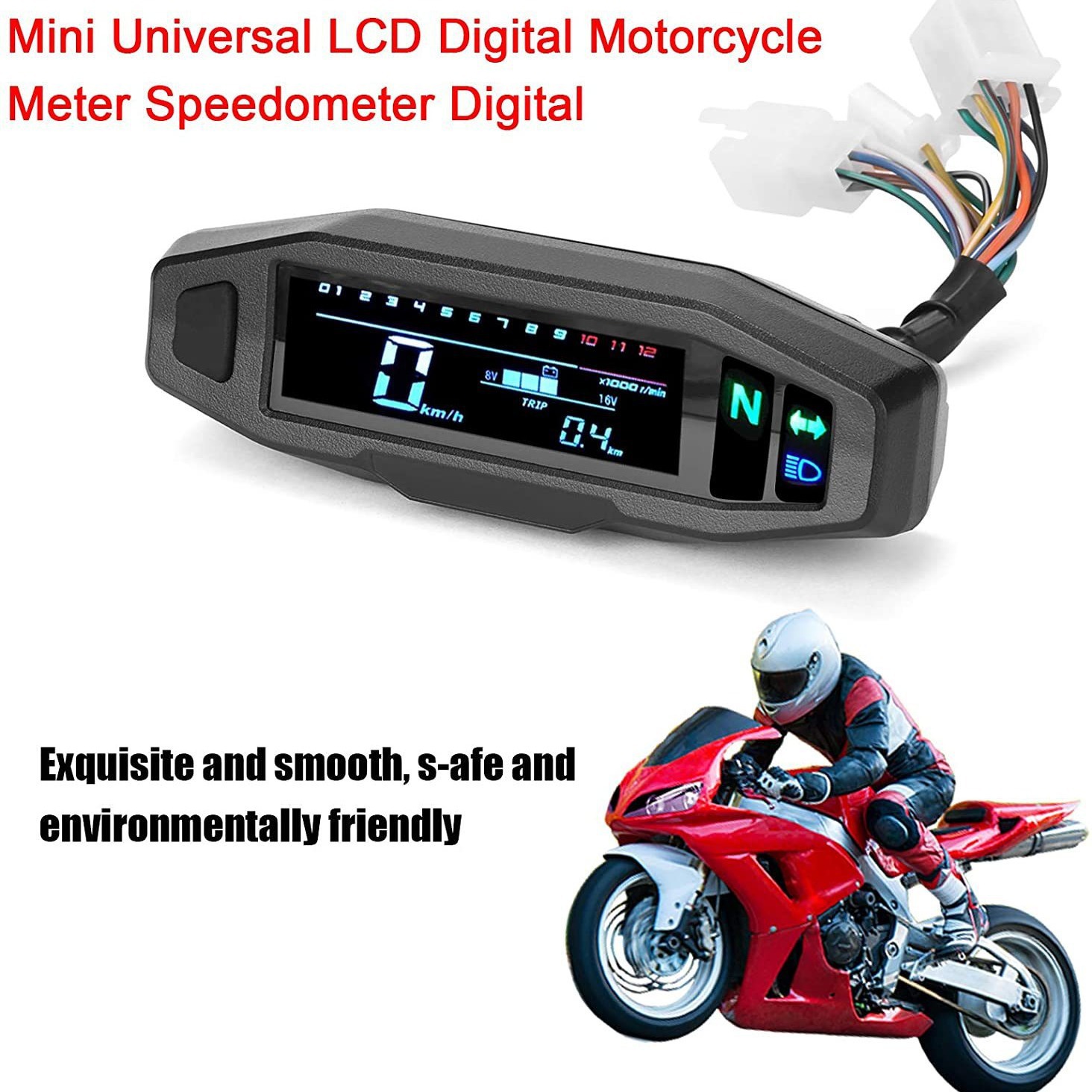 Cross-Border Hot Selling South American Motorcycle Modified Mini Va High-Definition Modified Lcd Digital Instrument Speedometer Speedometer