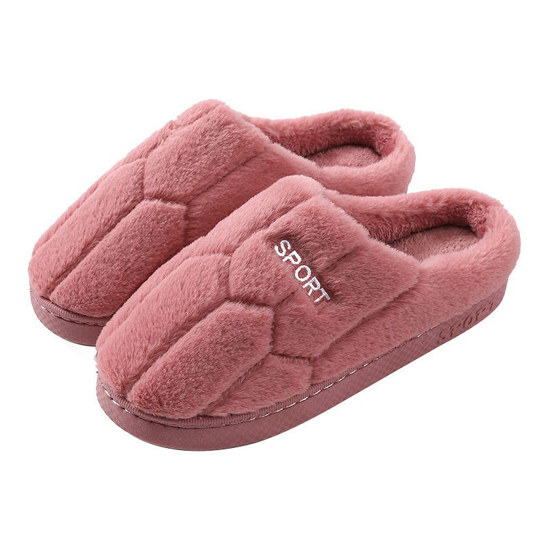 2024 Cotton Slippers for Women Autumn and Winter Indoor Furry Warm Confinement Shoes Home Non-Slip Wear-Resistant Cotton Slippers Wholesale Fleece-Lined