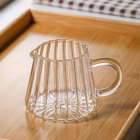 Italian-Style Small Milk Cup, Espresso Mini Milk Jug, Heat-Resistant Glass Latte Cup, Double-Spout Small Milk Cup, High-Temperature Resistant Glass