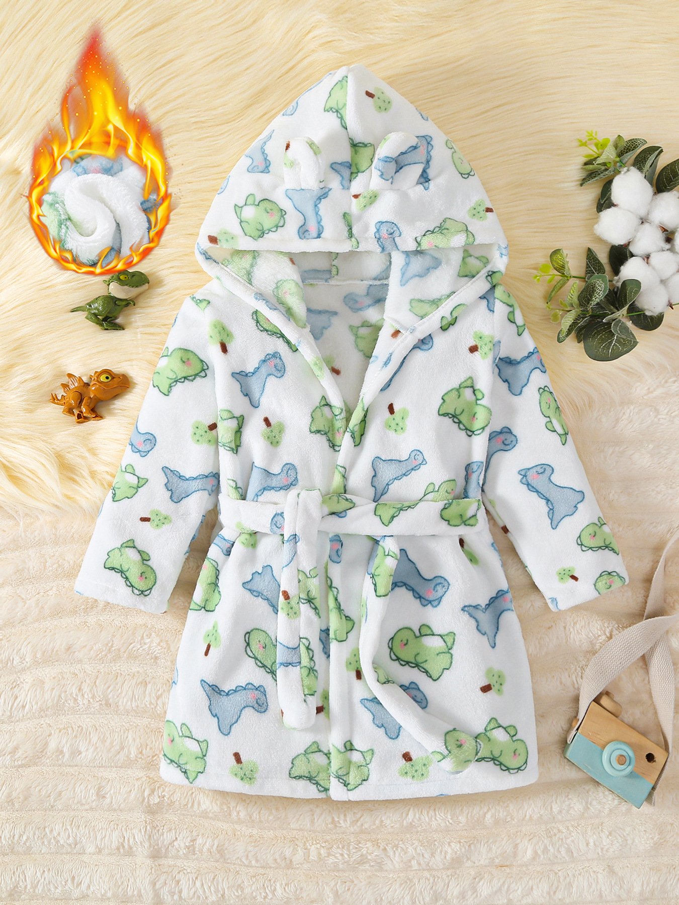 Foreign Trade Cross-Border Wholesale Dropshipping European and American New Style Boys' Plush Hooded Long-Sleeved Jacket Star Astronaut Flower