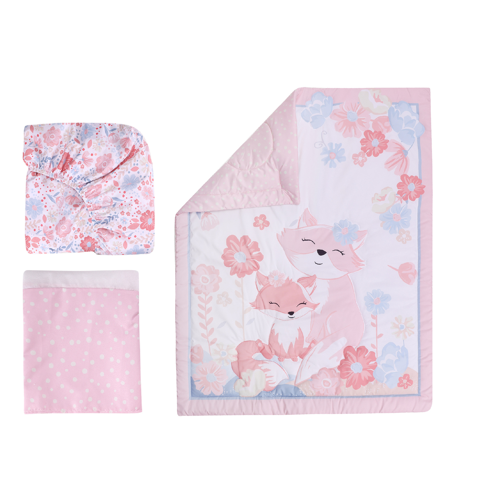 Комплект постельного белья для новорожденных, fitted sheet, односпальный, юбка для кровати, три предмета