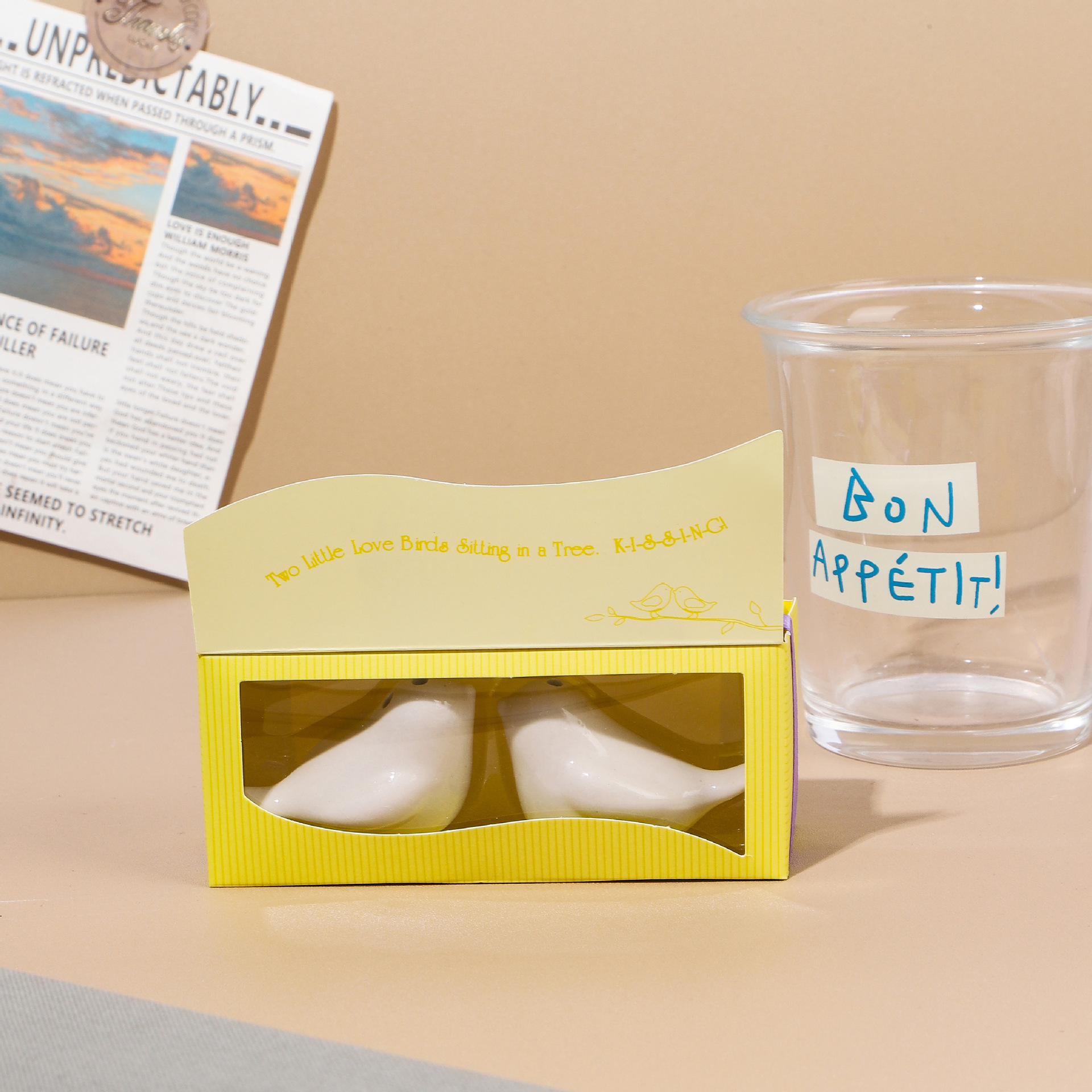 Gift Box Ceramic Bird Seasoning Bottle Wedding Return Gift Creative Gift Seasoning Jar Set Groomsmen Companion Gift