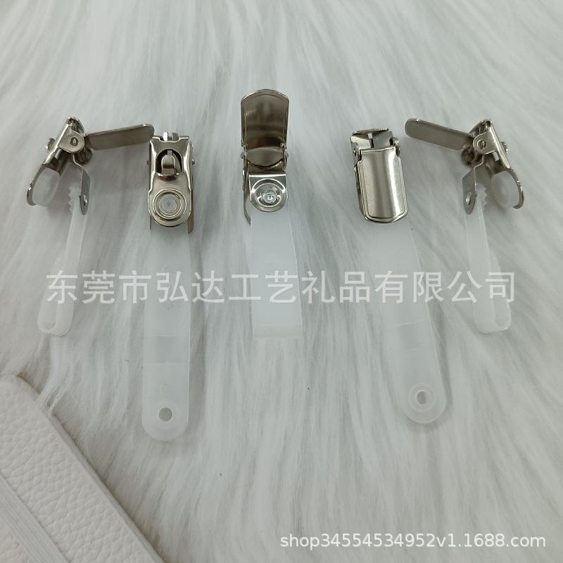 Metal Badge Certificate Clip PE Rubber Strip Flip Clip Doctor Meeting Clip Nurse Duty Clip