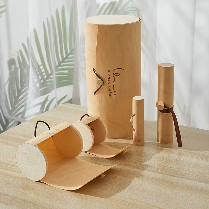 Birch bark box soft leather tea flip box multi-specification essential oil liquor health care products storage box wholesale