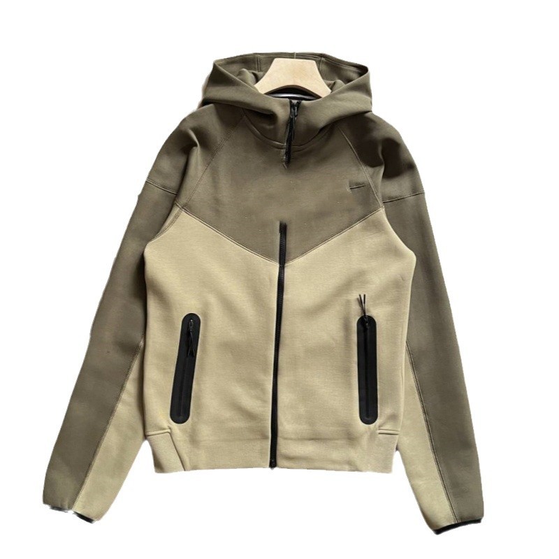 Jacket Spring Autumn Winter New Loose Training Windproof Hooded Knitted Sports Jacket Zipper Cardigan 24130