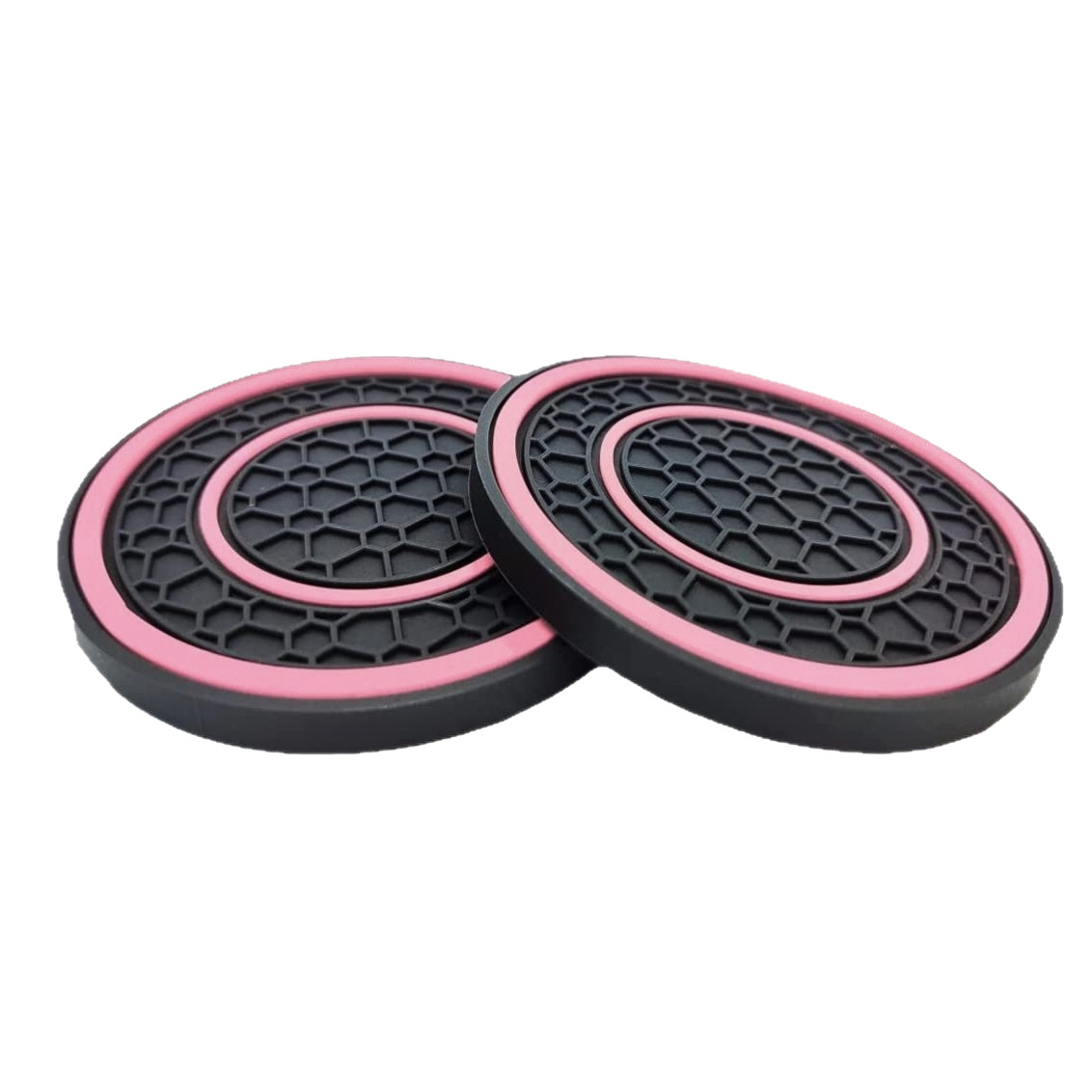 Cross-border source factory direct sales of a large number of in stock double-circle honeycomb pattern coaster anti-slip mat car coaster car coaster