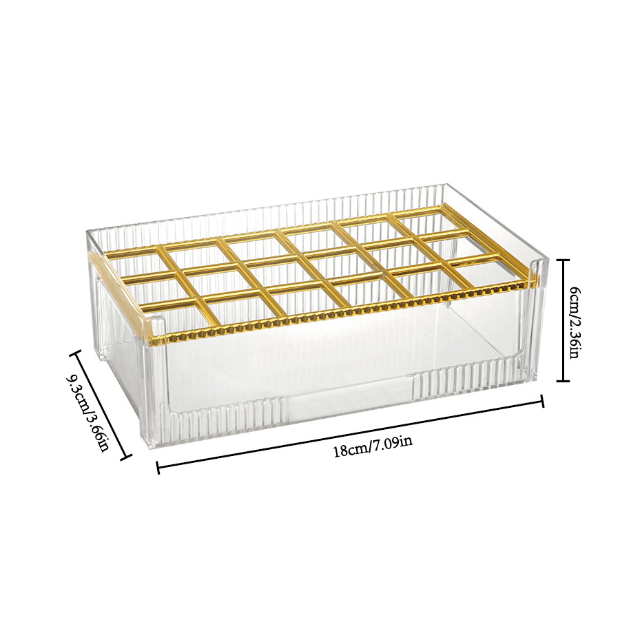 18-grid lipstick storage box makeup lip gloss lipstick desktop transparent lip glaze storage box display rack simple lipstick rack