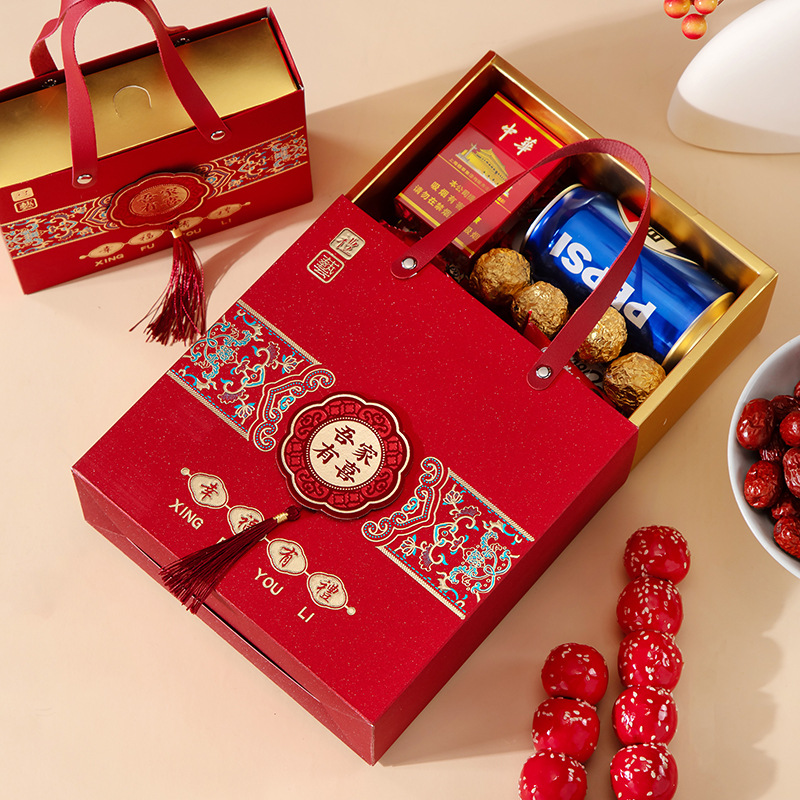 Wedding Candy Box 2025 New Wedding Birthday Housewarming Towel Box Engagement Chinese Packaging Frosted Gift Box Drawer Type Empty Box