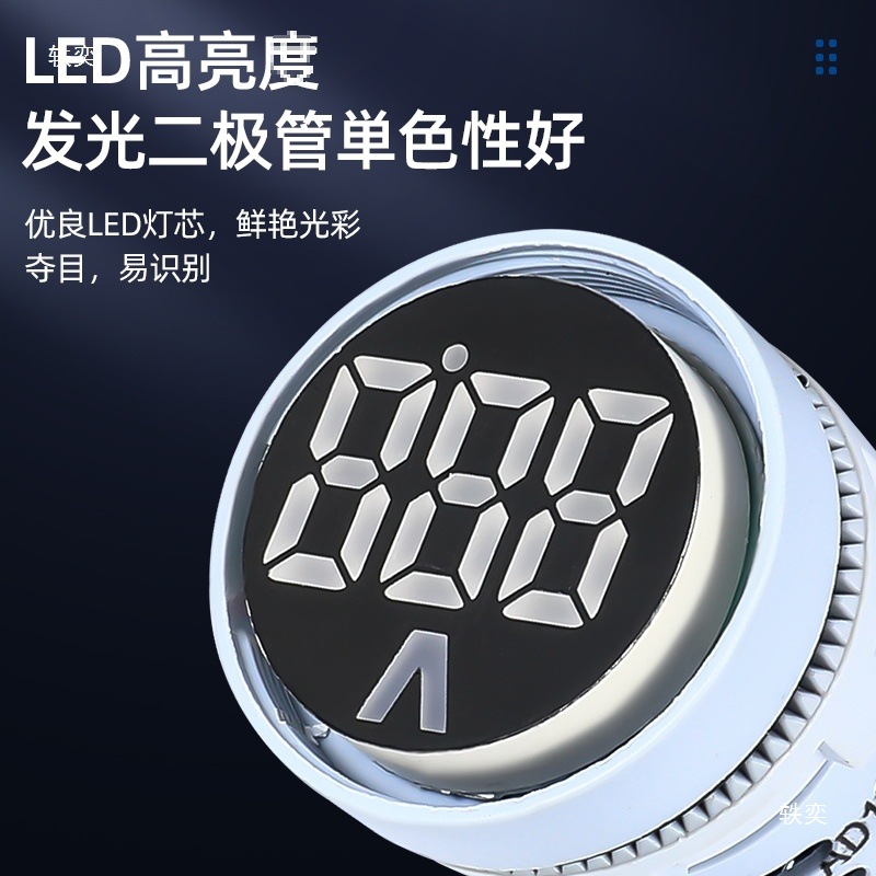 Led Digital Display Voltage Current Hz Frequency Indicator Light Round Ad16-22Vms Signal Light with Display Table