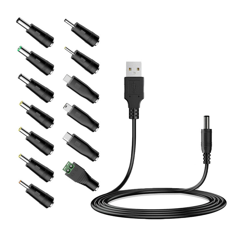 Кросс-граница адаптер 5.5*2.1 для ноутбука 13, USB кабель питания, зарядный провод 14 в комплекте