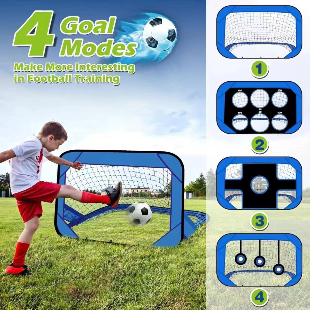 Children's Garden Football Goal Convenient Pop-Up Training Detachable Four-In-One Football Training Net Multifunctional Accessories