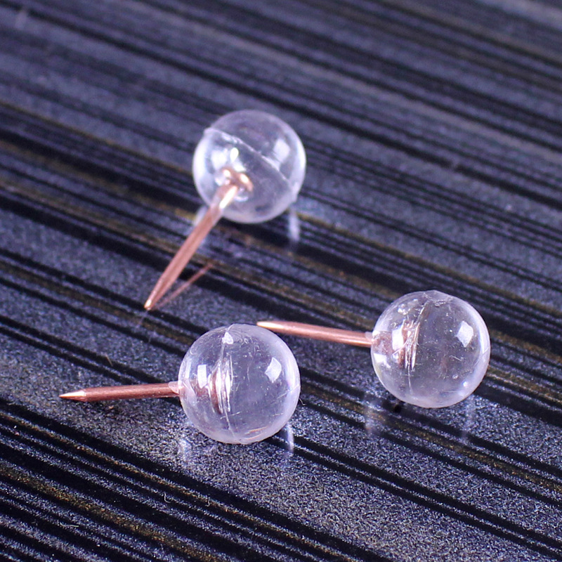 Clear round ball plastic pushpin rose gold needle Cork label nail fixed note Photo Press nail press ball nail