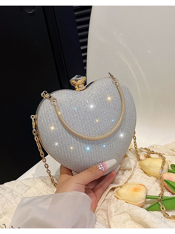 New Classy Dinner Banquet Bag Texture Cute Heart-shaped Small Bag Versatile Chain Bag Dinner Bag Manufacturer