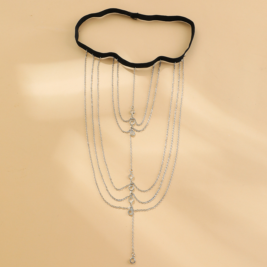 European and American style pure butterfly tassel leg chain female sweet cool multi-layer chain star leg ring sexy thigh chain