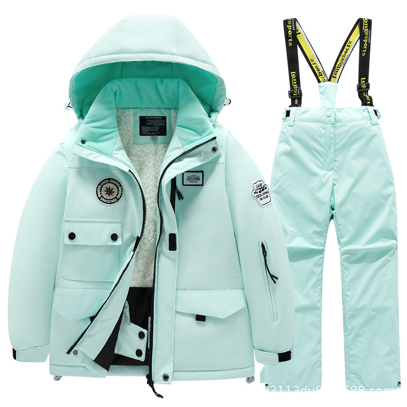Children's Ski Suit suit for Boys and Girls Thickened Waterproof Warm Baby Northeast Xuexiang Ski Clothes All suit