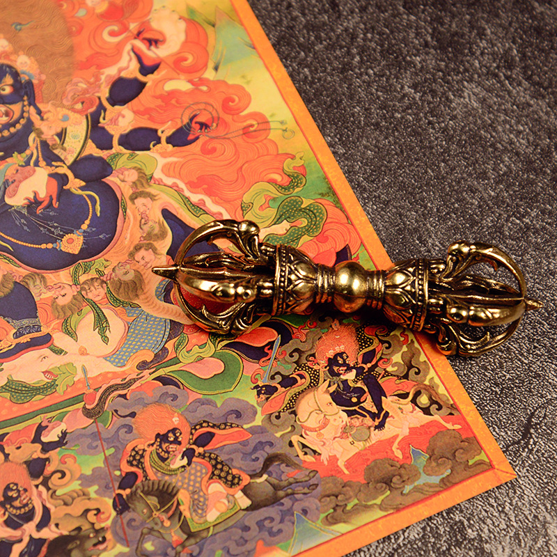 Diamond pestle ornaments Xizang brass retro five-strand diamond pestle Magic Diamond pestle crafts cross-border hot sale