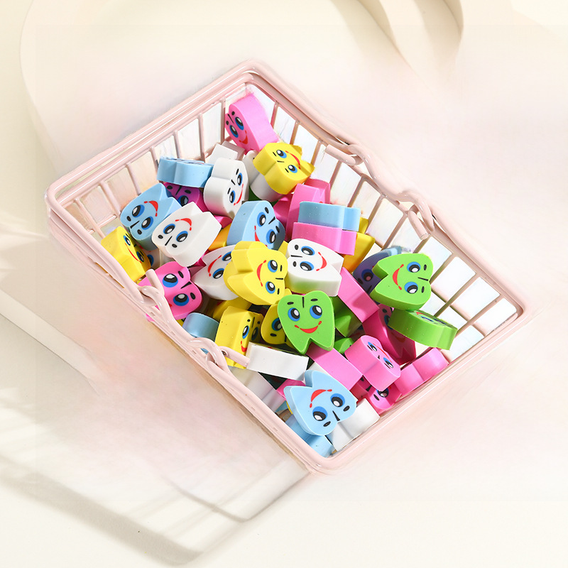 Colorful teeth shape creative eraser cartoon children cute teeth eraser cross-border combination gift eraser